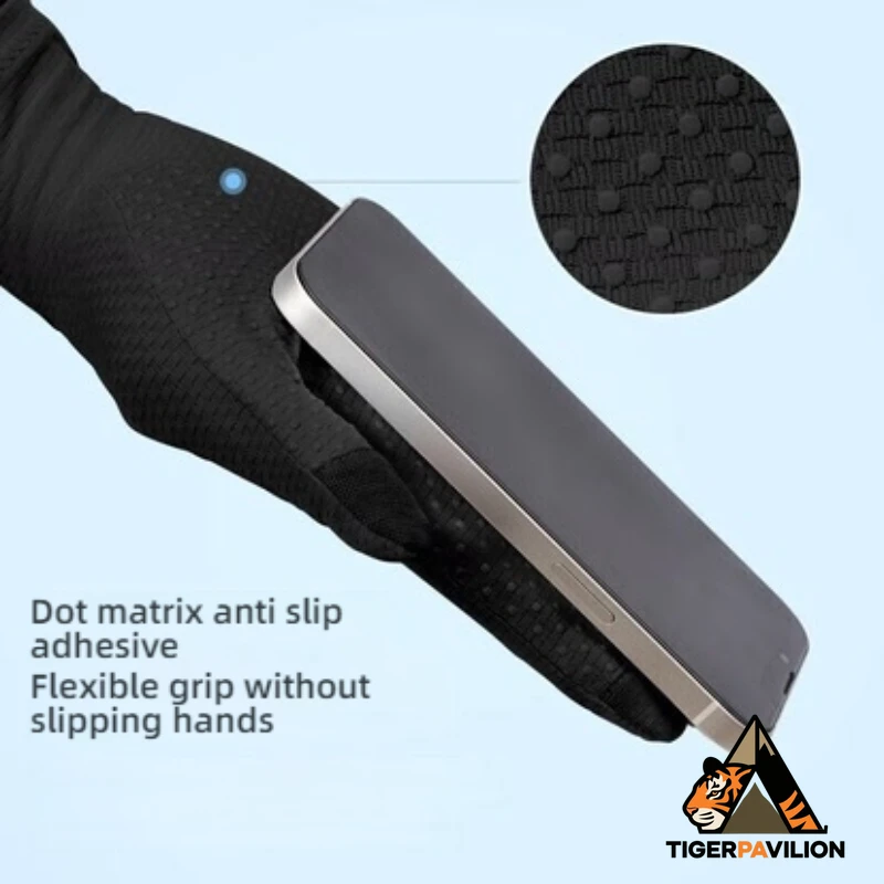 Um par de luvas de proteção solar para mulheres e homens, finas, estilo de dedo completo com proteção UV, adequadas para dirigir, ciclismo, esportes