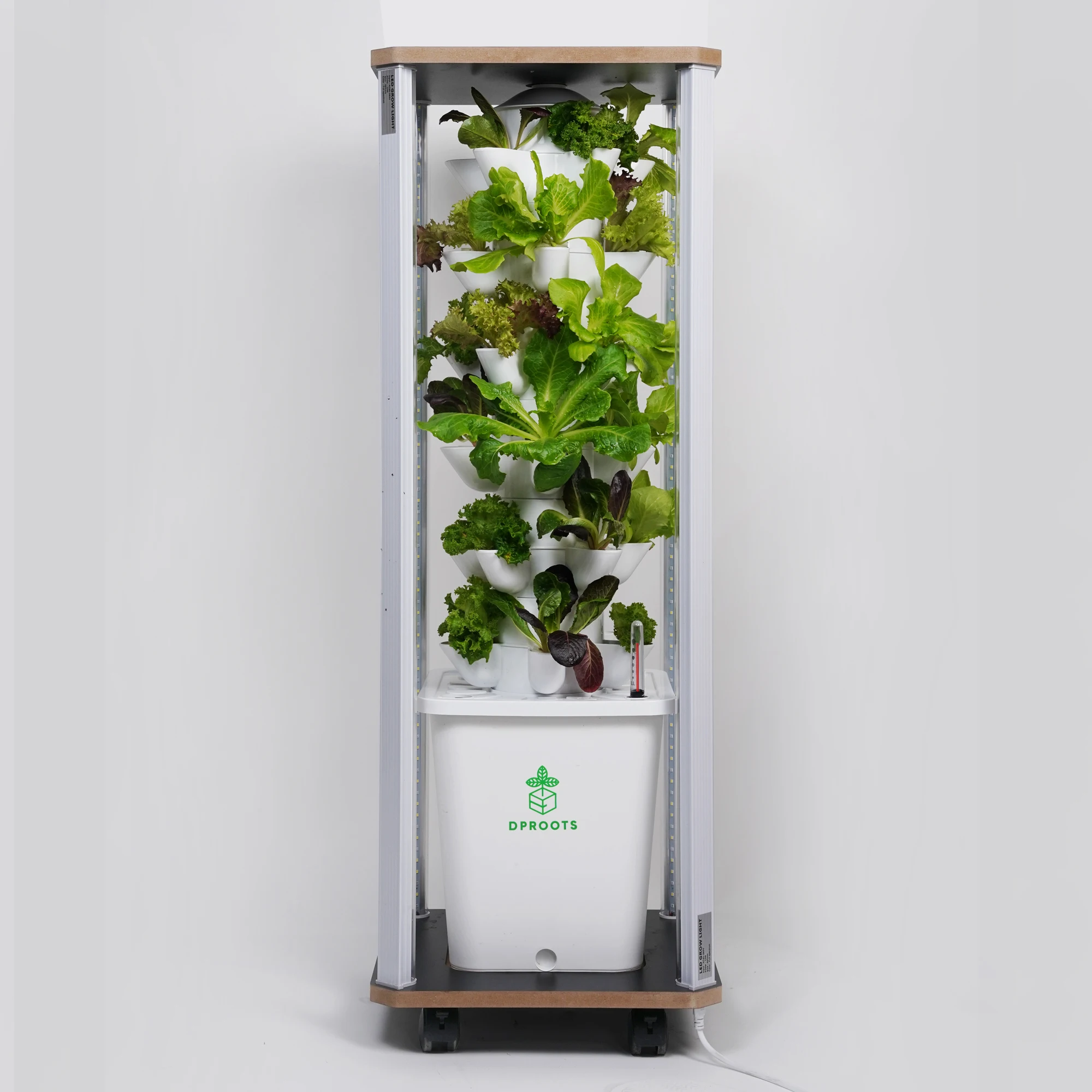 DPROOTS Hydroponic Tower Growing System 30 Pods Vertical Garden for Indoor Greenhouse Grow Herbs Vegetables Planting Kit System