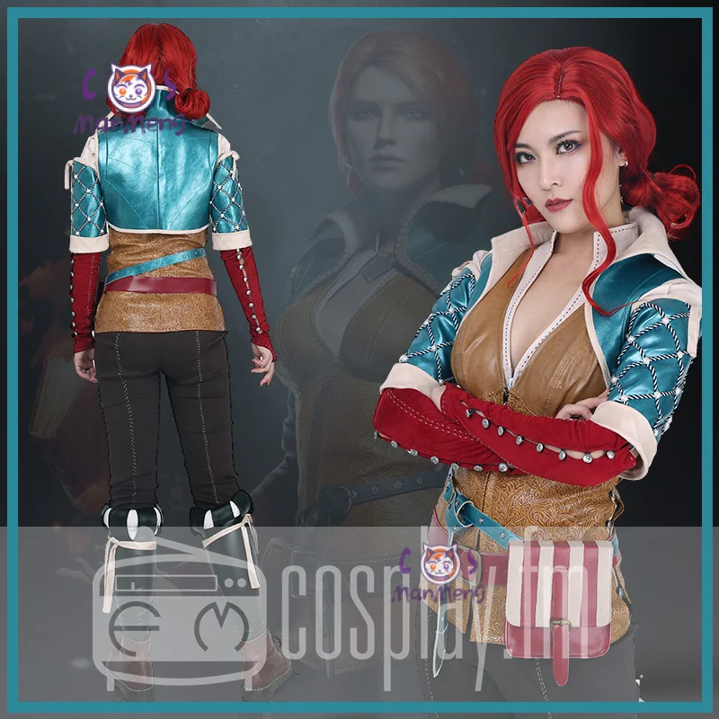 Triss Merigold Косплей Ведьмак 3: Костюм Дилд Ханта Модная высококачественная кожаная куртка жилет брюки поясная сумка часть костюма