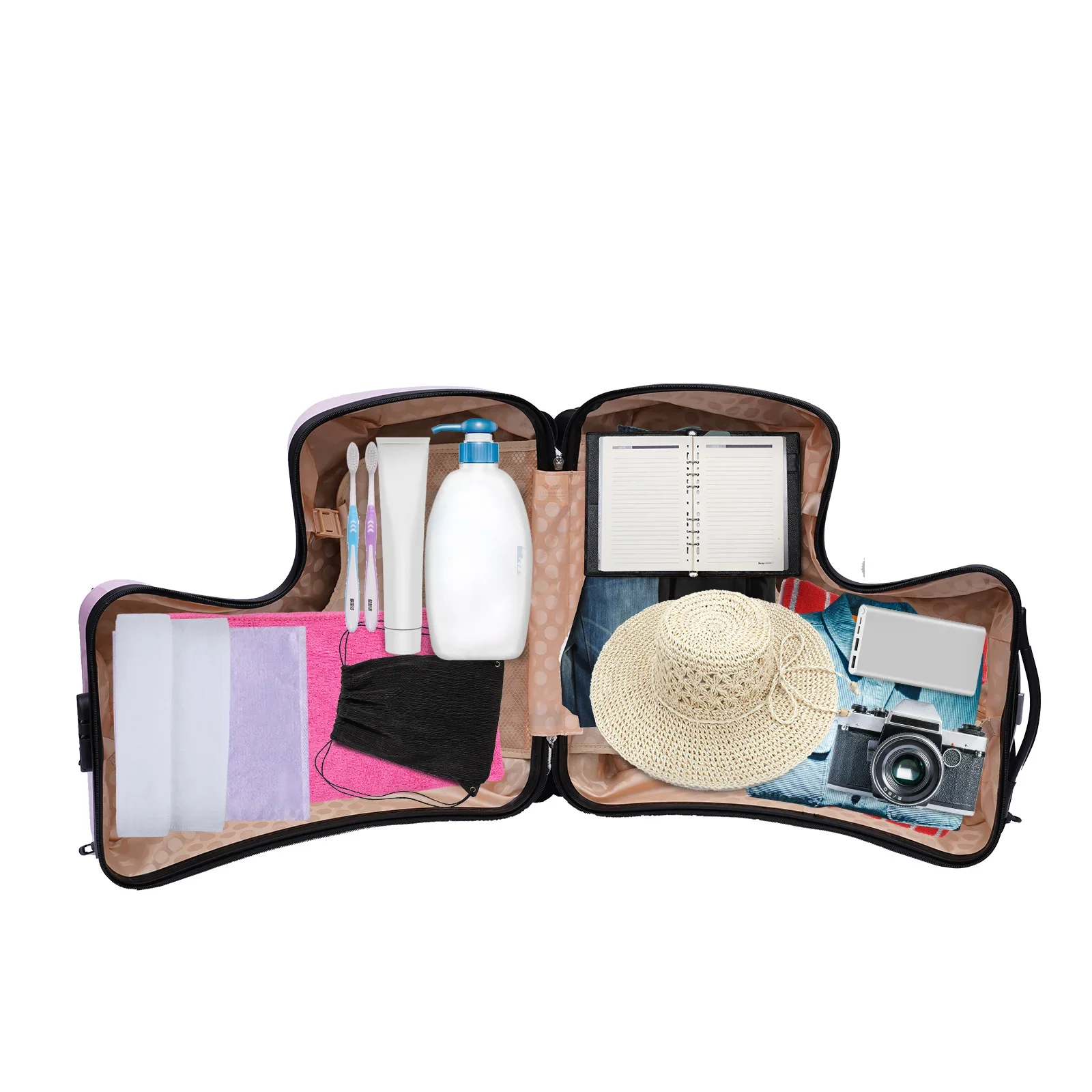 

20 Inch Pink Multifunction Luggage Cartoon Kids Ride-on Roll Suitcase Waterproof Bags Roller Travel Trolley Luggage