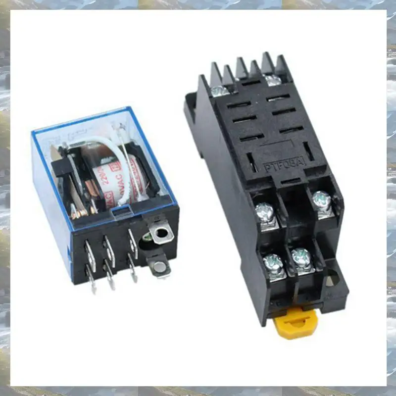 T82C Hot Sale-10Pc MY4NJ 14PIN 4DPDT Electronic Mini Electromagnetic Relay 5A Coil With PYF14A Socket Base