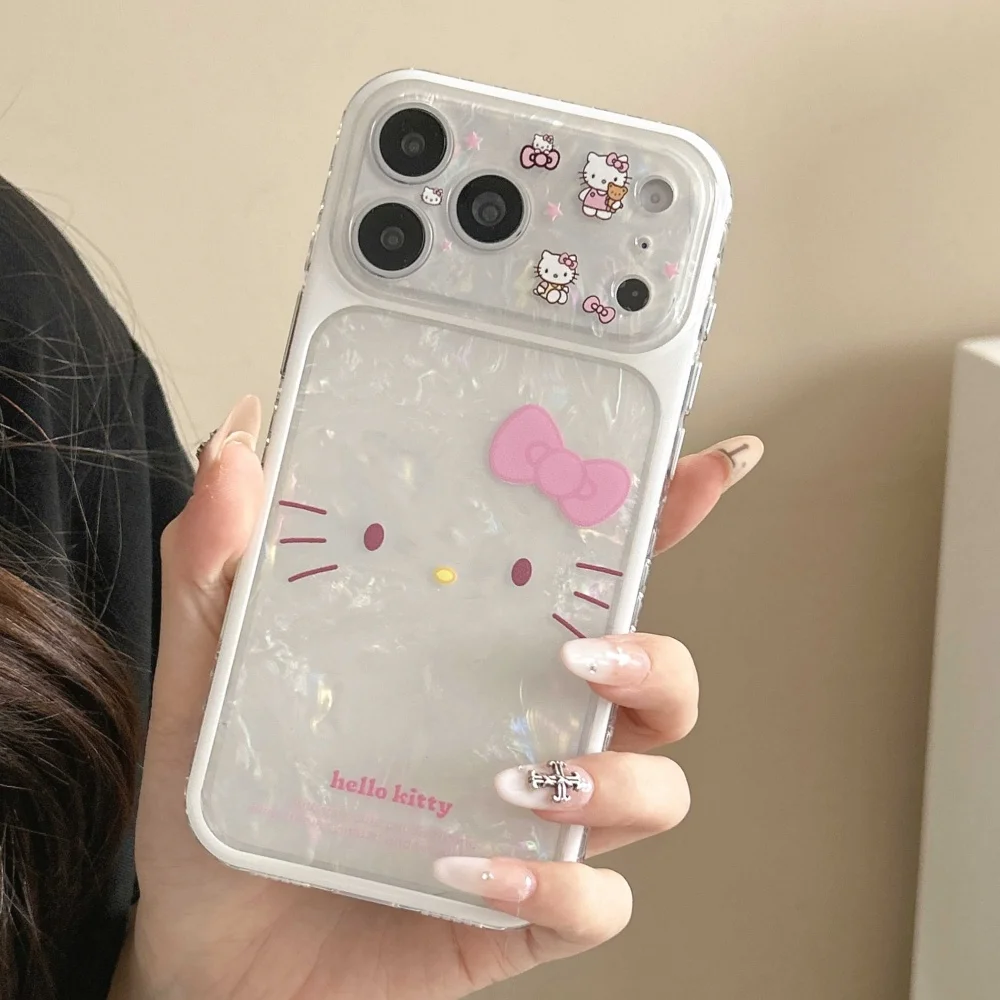 Neue INS Korea Cartoon Kätzchen Niedliche Handyhülle für iPhone 17 Pro 15 16 17 Pro Max 15 Pro Modische Glitzer-Muster Mädchenhülle