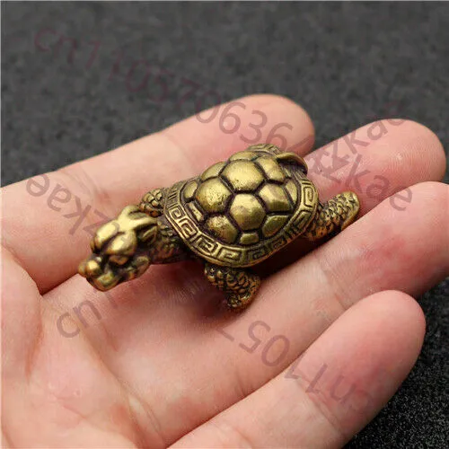 

Китайская латунная статуэтка черепахи, маленькая, для фэншуй, декоративное украшение, сувенир ручной работы