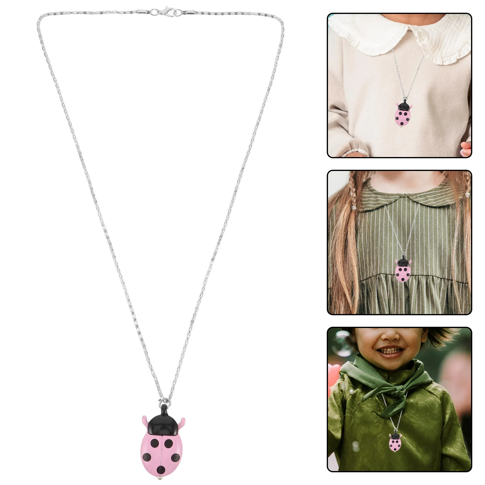 

Ladybug Pocket Watch Vintage Quartz Necklace Pocket Watch Arabic Numerals Smooth Finish Pendant Stylish for Holidays