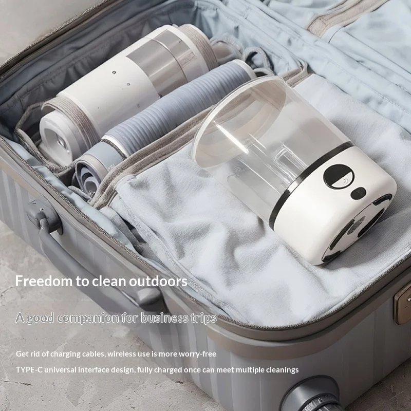 Mini Portable LED  Washing Machine 2L White 2000mAh Rechargeable Turbine Laundry Cup for Children’s Underwear Socks image 3