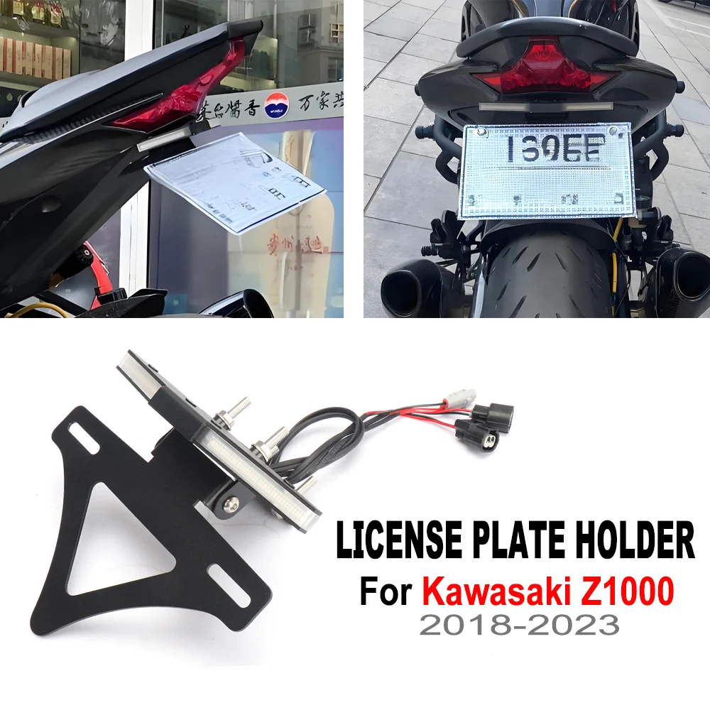 

Motorcycle License Plate Holder Turn Signal Integrated Rear Tail Tidy For Kawasaki Z1000 Z1000 2018 2019 2020 2021 2022 2023