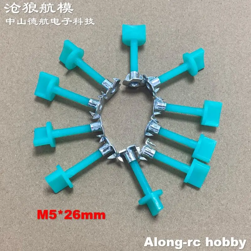 10pcs 4mm 4*22mm or 5mm  5*26mm  or 6mm M6*28mm Nylon Screw Hand Screw For Model Aircraft DIY RC Plane Airplane Gas Plane Part