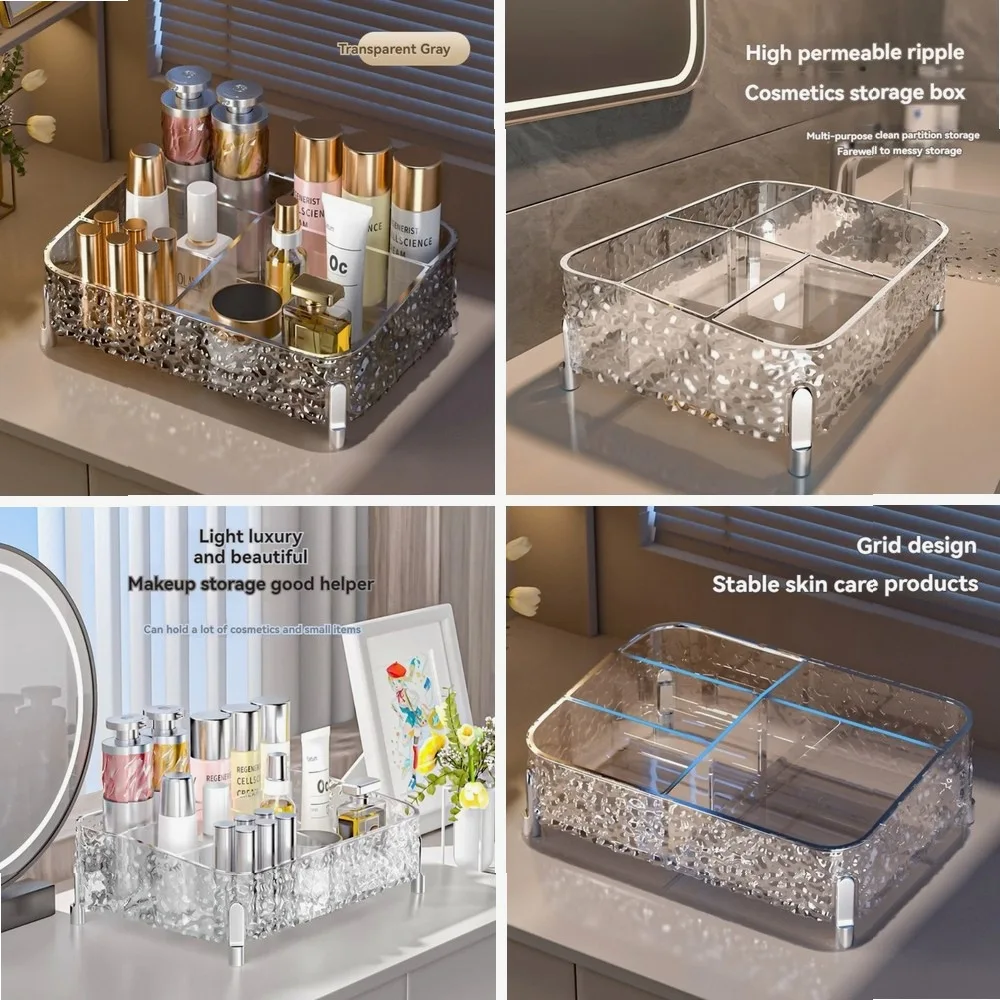 

Light luxury desktop storage box, high aesthetic PET storage basket, jewelry & cosmetics organizer, storage basket for home