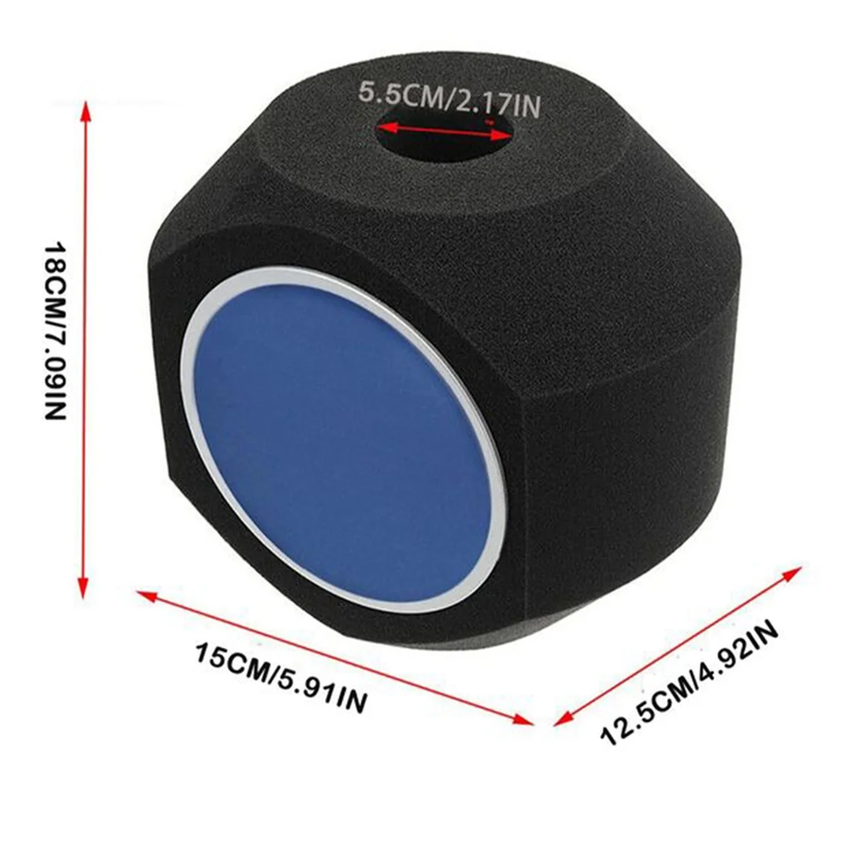 ميكروفون حاجز الرياح مرشح البوب عزل الكرة الصوتية لاستوديوهات التسجيل ميكروفون امتصاص الصوت رغوة خمسة جوانب الختم الساخن