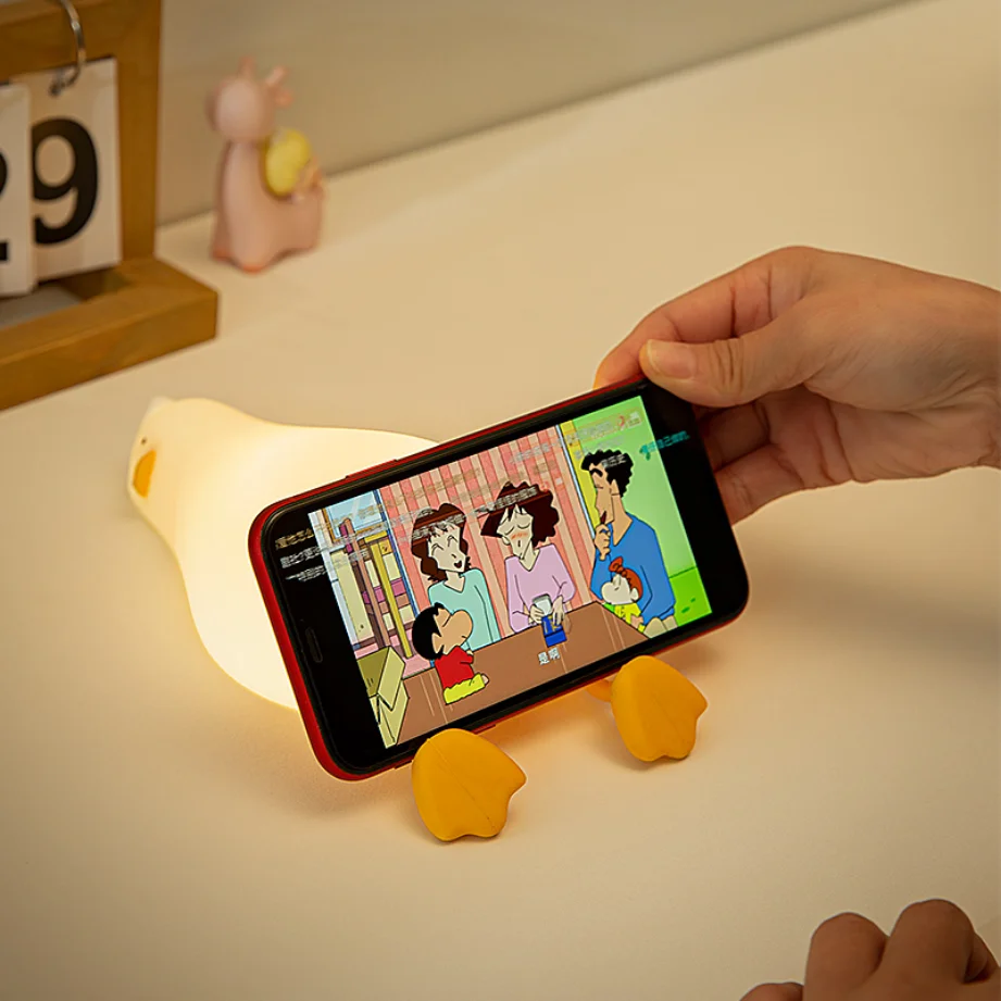 Duck Nightlights Led Night Light Rechargeable Lamp USB Cartoon Silicone Children Kid Bedroom Decoration family Birthday Gift