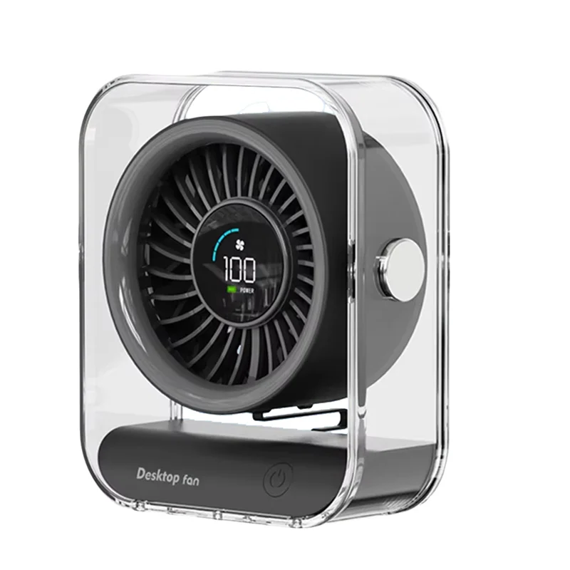 

B51C Мини Настольный Вентилятор Офисный Светодиодный Цифровой Настольный Вентилятор 3000 мАч USB Перезаряжаемый 100 Скоростей Большой Ветр Тихий Циркуляционный Вентилятор