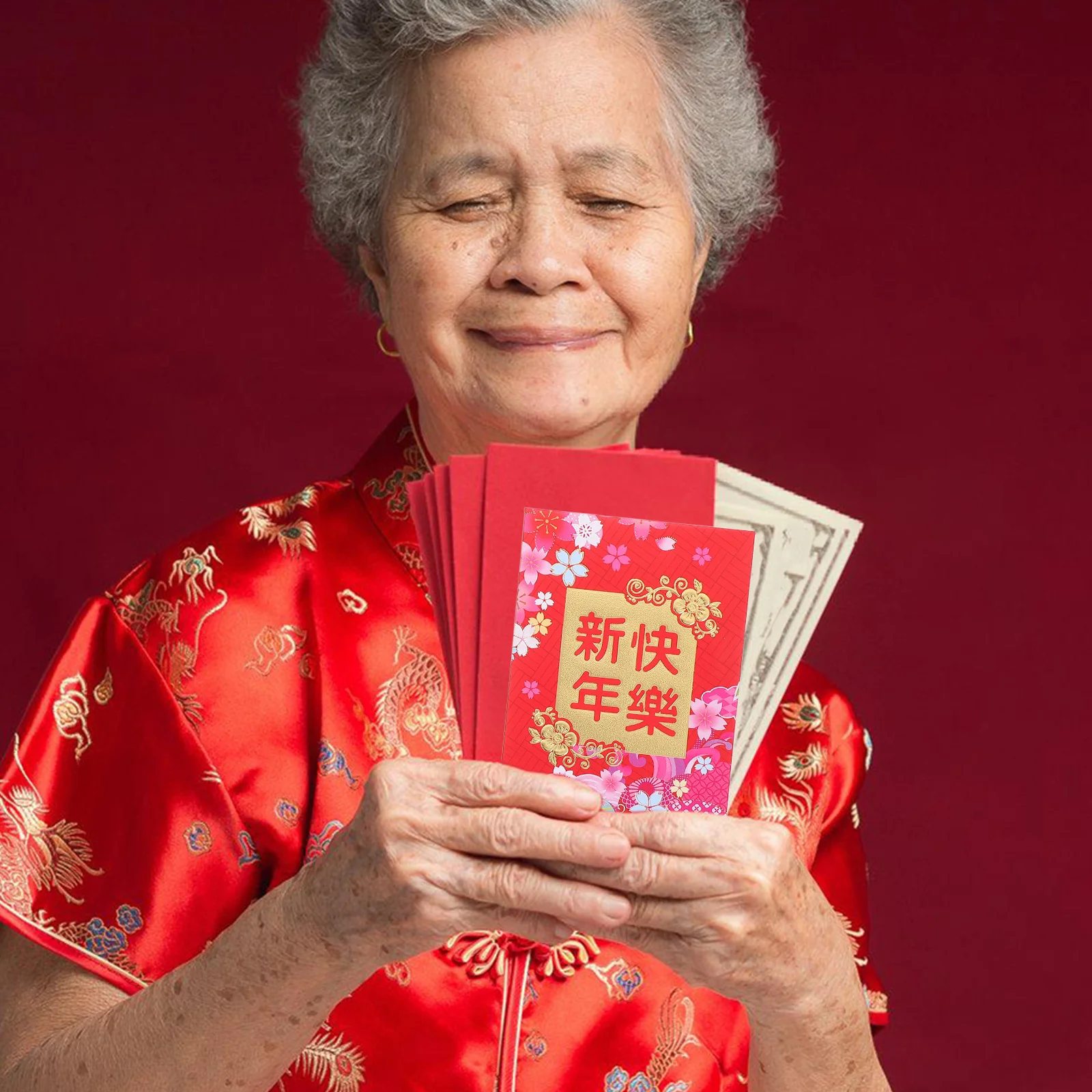 

60Pcs Lucky Money Envelopes Cartoon Snake Zodiac Festive Red Color Versatile Use for New Year and Other Occasions