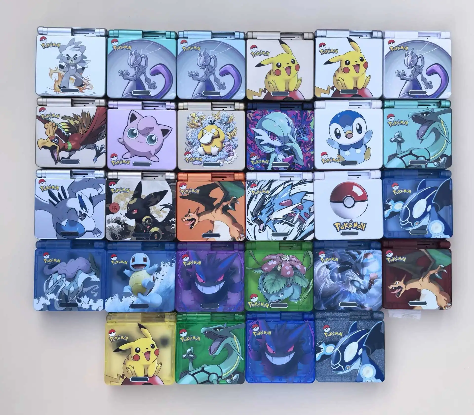 Coque Pokémon Series GBA SP - Coque de remplacement pour console Charizard, Rayquaza, Gengar en édition limitée