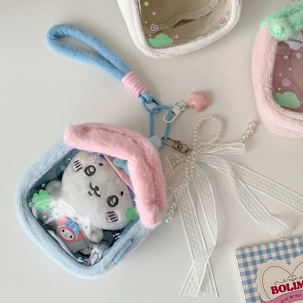 Kawaii Cartoon House Model Doll Storage Bag Handbag Cute Girl Crossbody Bag Pendant Figure Decoration Bag Wallet Makeup Bag Gift image 4