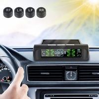 Car Tire Pressure Monitoring System With Digital Clock Digital LCD Display USB / Solar TPMS Auto Security Alarm Systems