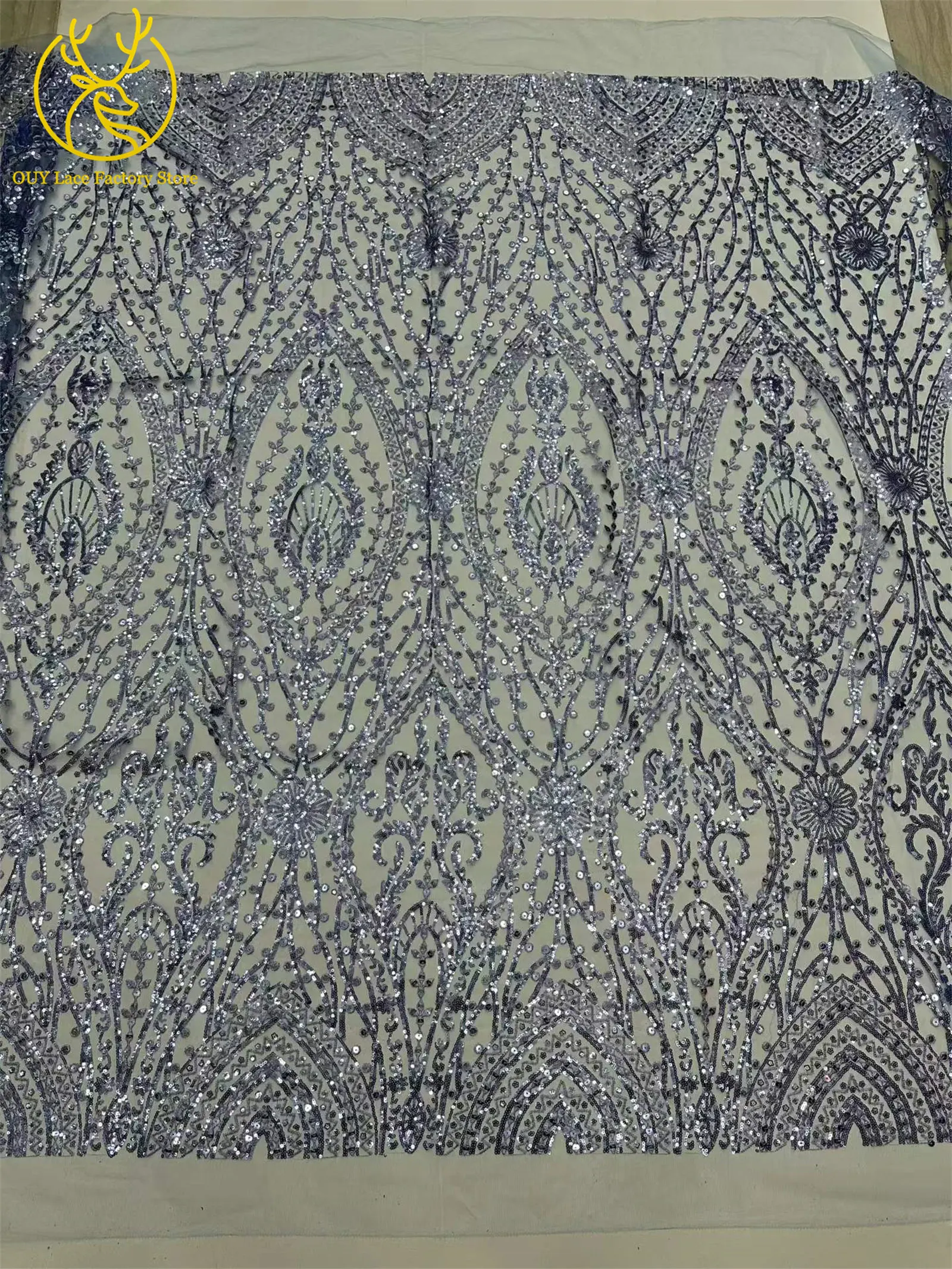 5 Yards Brauner Afrikanischer Spitzenstoff 2026 Nigerianische Pailletten Perlen Hochzeitsdekoration Tüll-Spitzenstoff Braut Partykleid Nähen – Detail 17