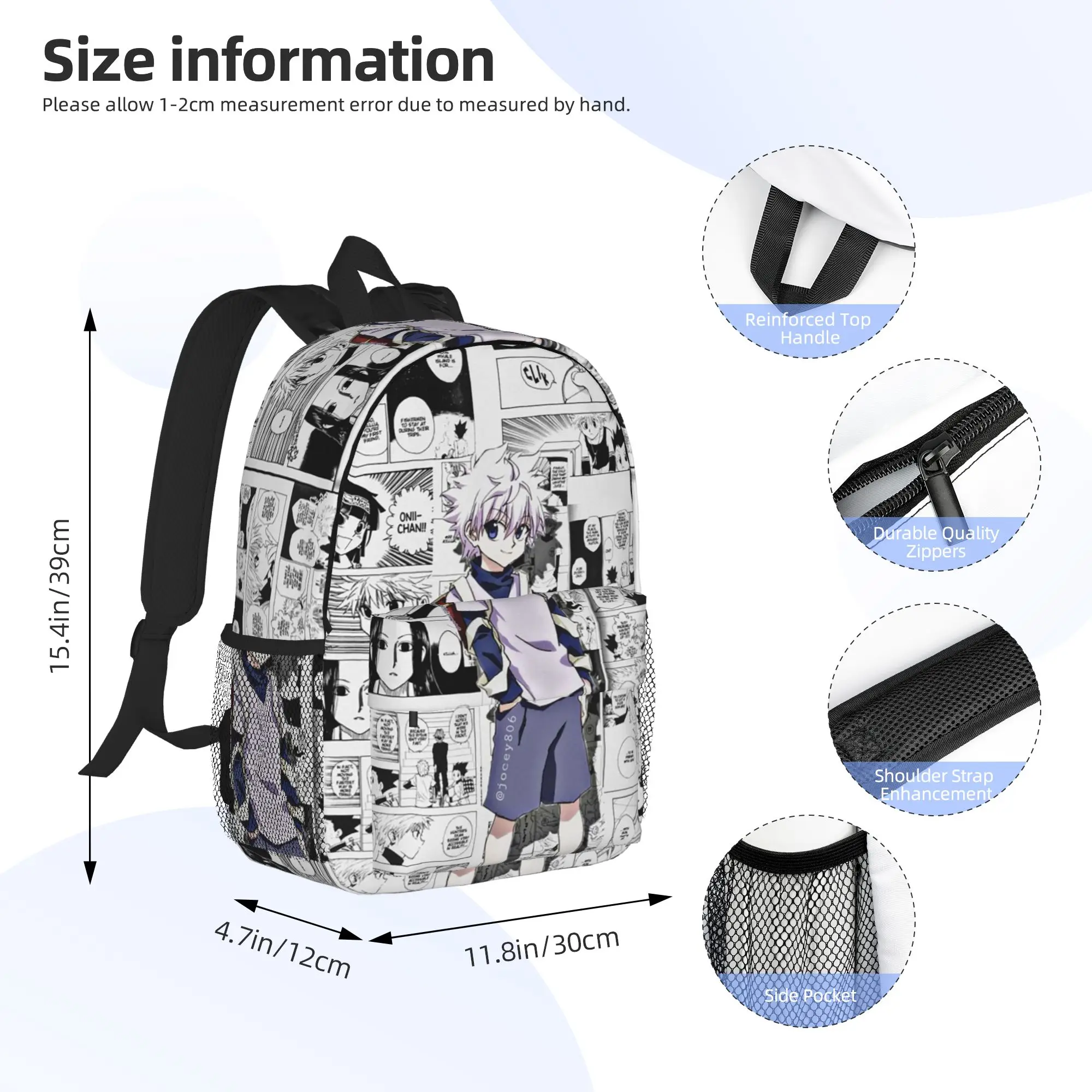 Killua Zoldyck Anime HXH Hunter x Hunter Backpack Hot Sale Daypack Boys Girls BookBag Shoulder Bags for Men Women School Bag