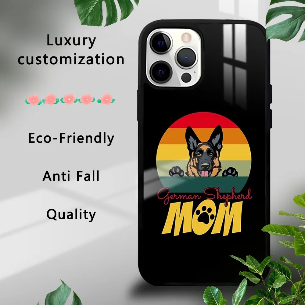 German Shepherd Mom Phone Case For iPhone 16 15 14 13 12 11 Pro Xs Max Mini Plus Celulares Hard Funda