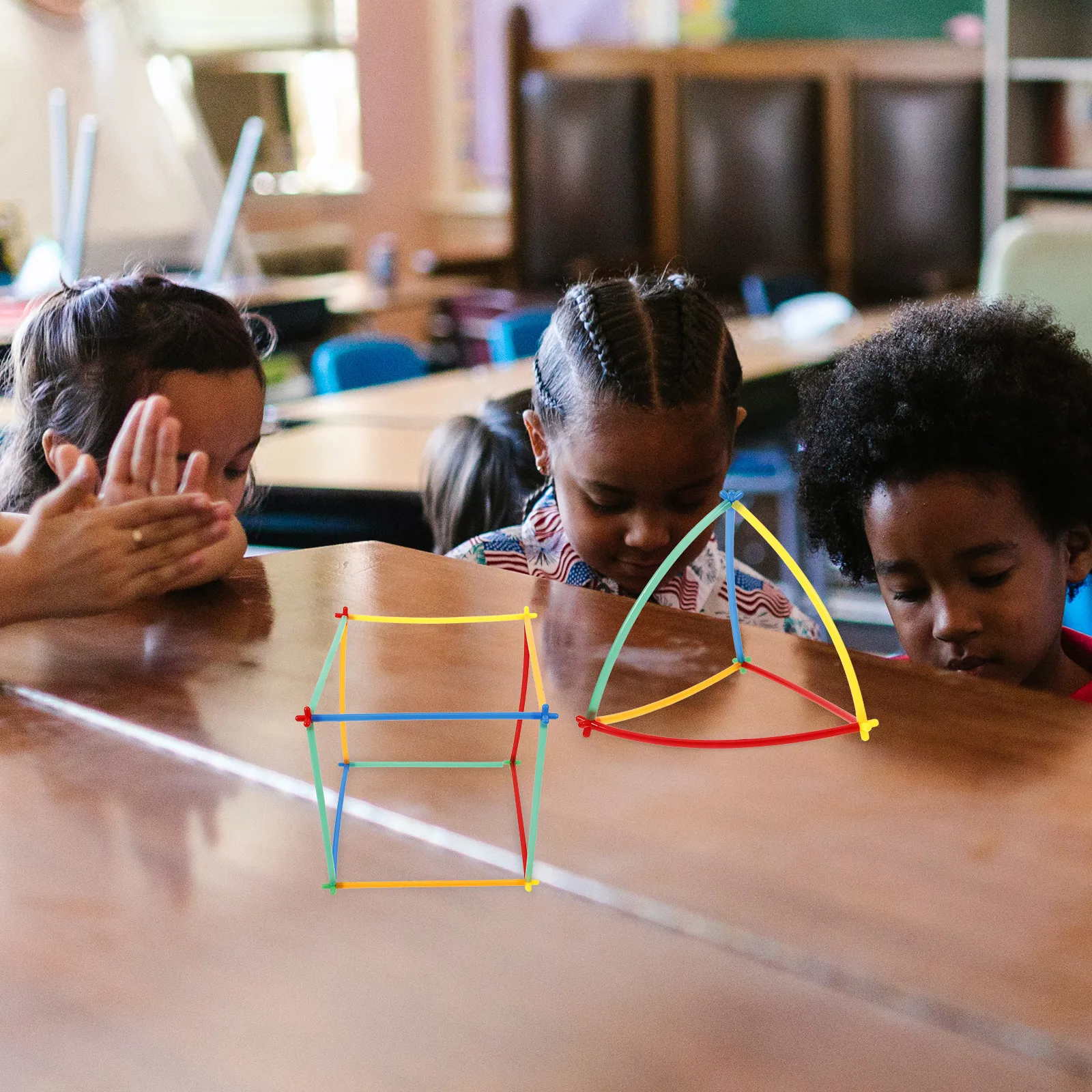 ชุดต่อพลาสติกสำหรับเด็ก 1 ชุด ชุดสร้างสรรค์สำหรับเด็ก บล็อกหลอดเพื่อการศึกษา ชุดวิศวกรรม