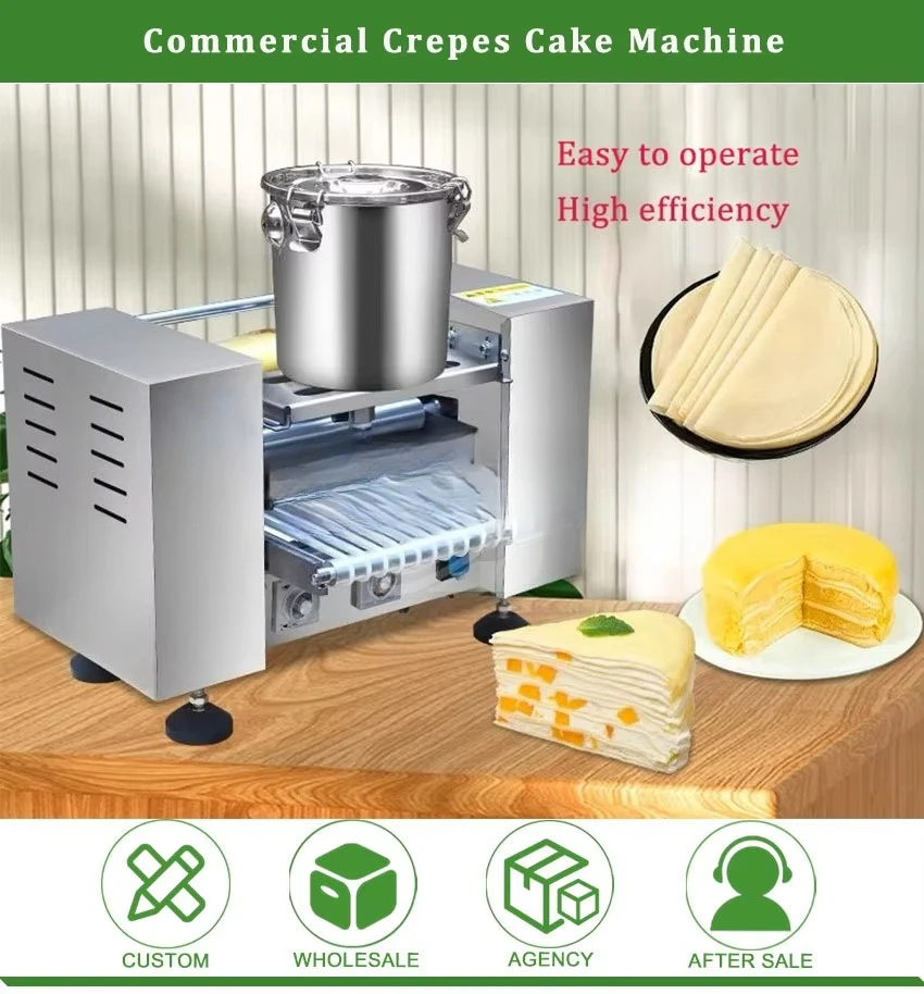 Layer Cake Crepe Machine Automatic Cake Layer Mille Crepe Making Machine Electric Pita Bread Cake Crepe Tortilla Making Machine
