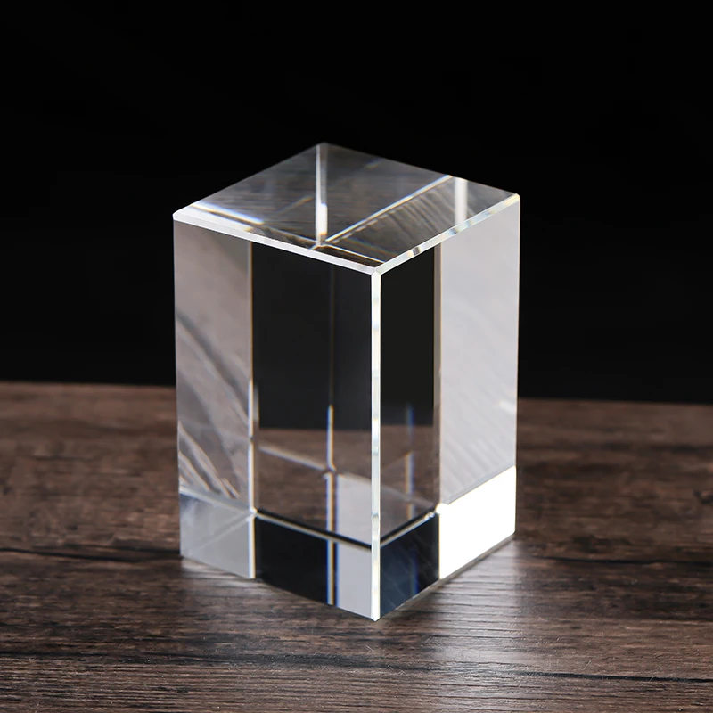 XTOOL Wholesale Blank K9 Wide Edge Crystal Rectangle Cube for 3D Laser Engraving Rectangular Columnar Crystal With LED Base
