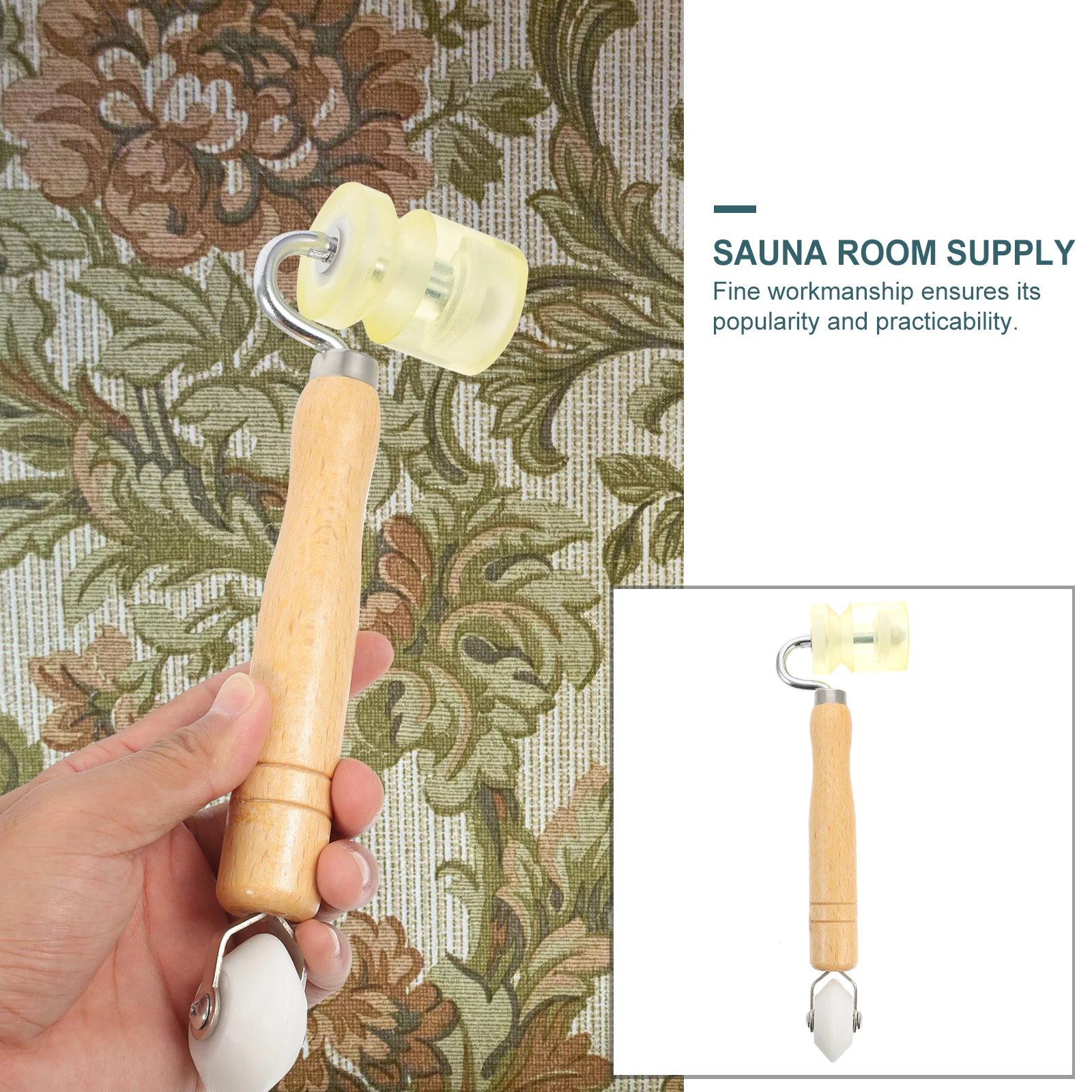 Double Head Wallpaper Construction Tool Seam Roller Wheel Premium Glue Wooden H Flexible Operation Safe Use Multi