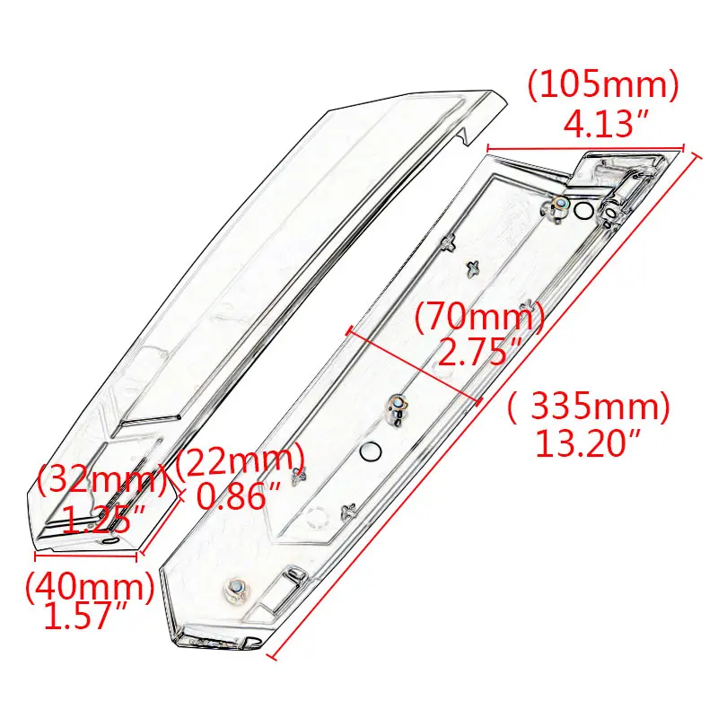 2Pcs Black & Chrome Saddlebag Hinge Covers For Victory Cross Country Hard-Ball Magnum Cross Roads 2010-2017 Motorcycle Accessory