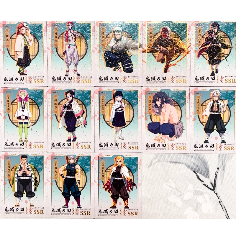 Anime Characters Kamado Nezuko Agatsuma Zenitsu Kochou Shinobu Kanroji Mitsuri SSR Card Christmas Birthday Gift Collectible Toys