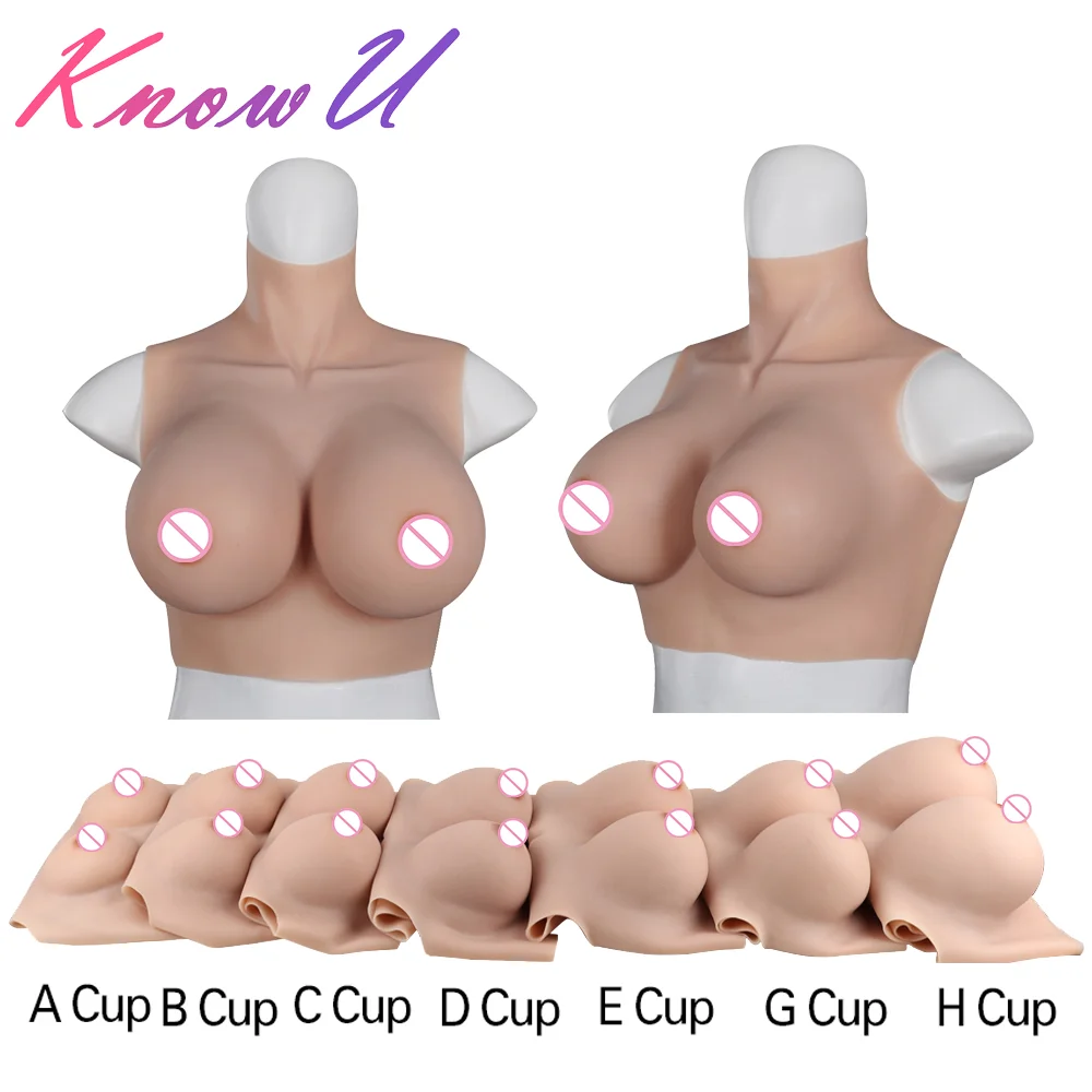 KnowU False Tits Fake Boobs Cotton Filler Breast Forms for Crossdresser Transgender Drag Sissy Cosplay Chest