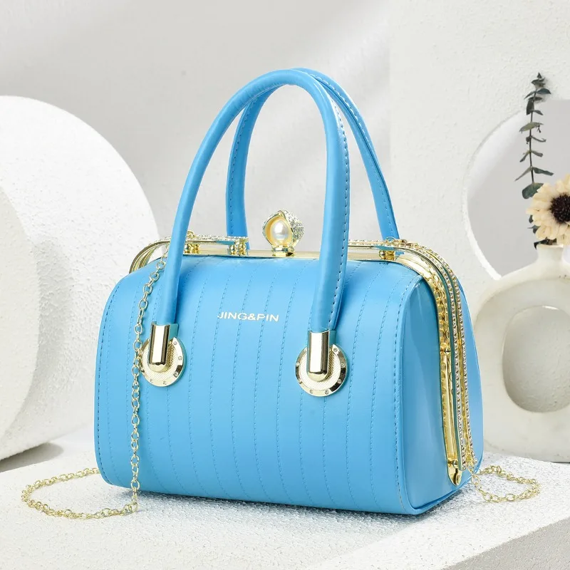 

Fashionable Versatile High-End Texture Chain Handbag Shoulder Crossbody Bag for Women Summer New Arrival Boston Pillow Bag