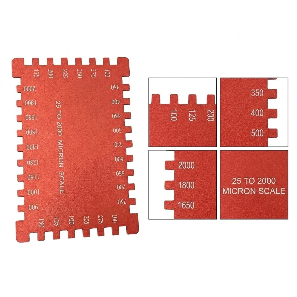 Oxidized Aluminum Construction Wet Film Gauge with Dual Scale Readings for Coating Thickness 25 to 2000 Microns