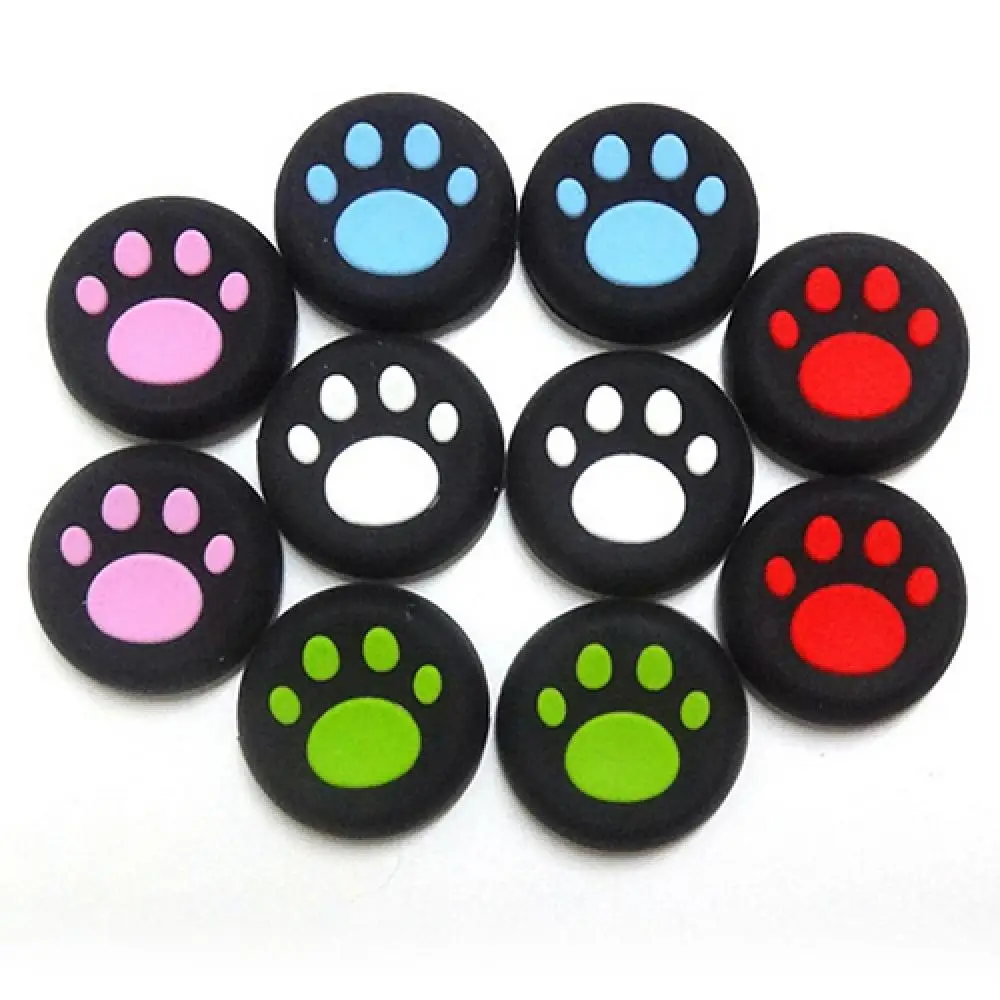 2pcs Cartoon Cat Paw Silicone Soft Thumb Stick Grip Cap Joystick Cover Game Console Thumbstick Case Analog Joystick Cover
