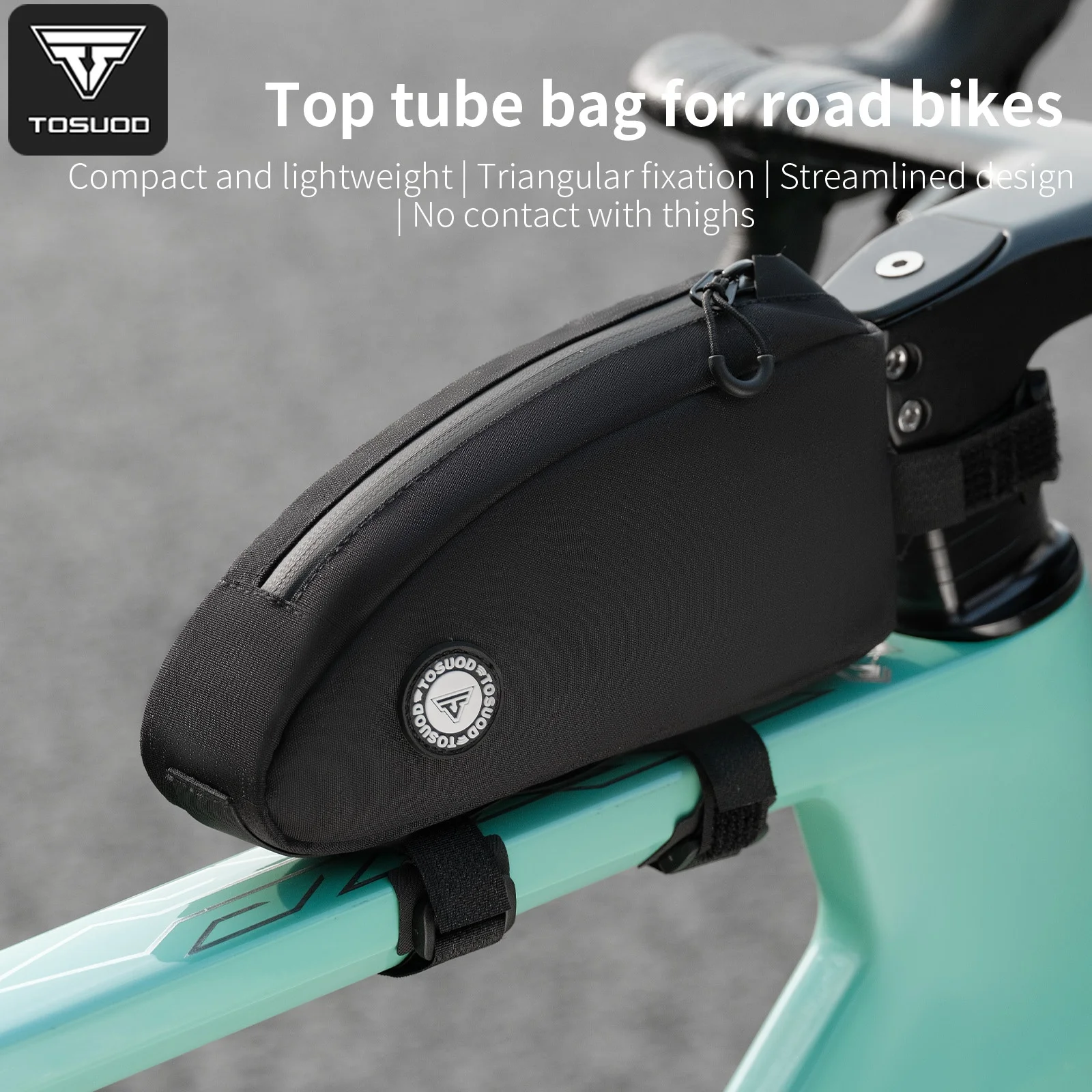 TOSUOD Bicycle Front Frame Bag Waterproof Portable Strap Installation Top Tube Bag 1L Capacity MTB Road Bike Cycling Accessories