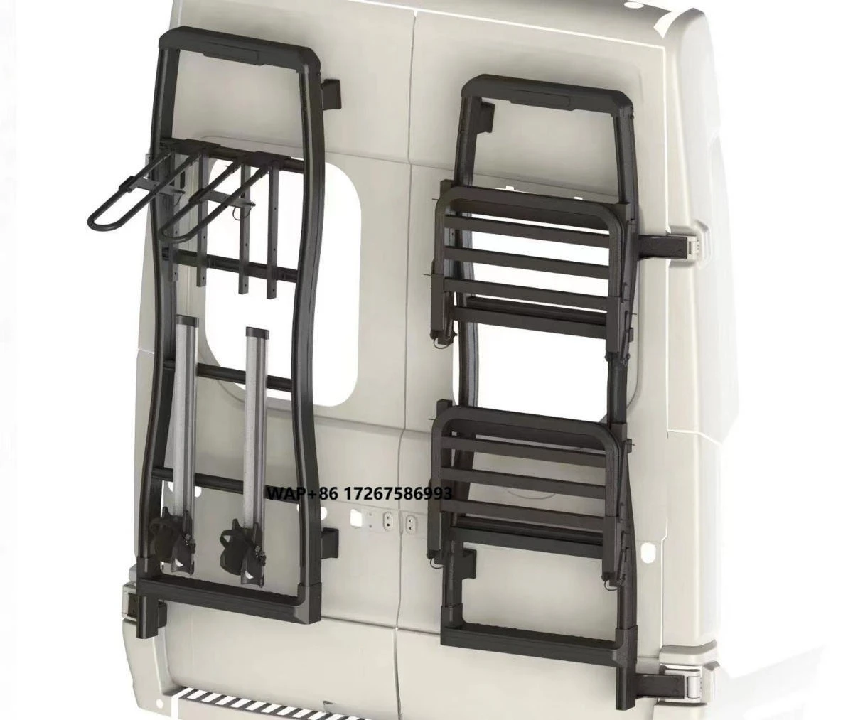 

High Quality Rear Door Rack for Caravans and RVs Long-lasting Motorhome Parts & Accessories with Ladder Back Rack