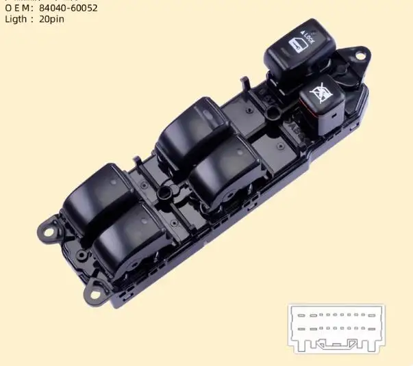 1 Piece LHD Glass Switch for Toyota Land Cruiser Prado 120 Glass Lifter Control for Lc120 2003-2009 Window Switch 84040-60052