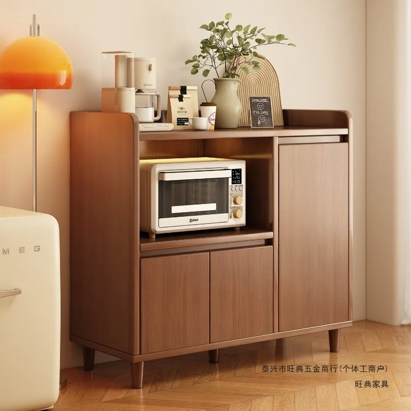 Simple kitchen solid wood dining side cabinet storage living room wall storage household source factory