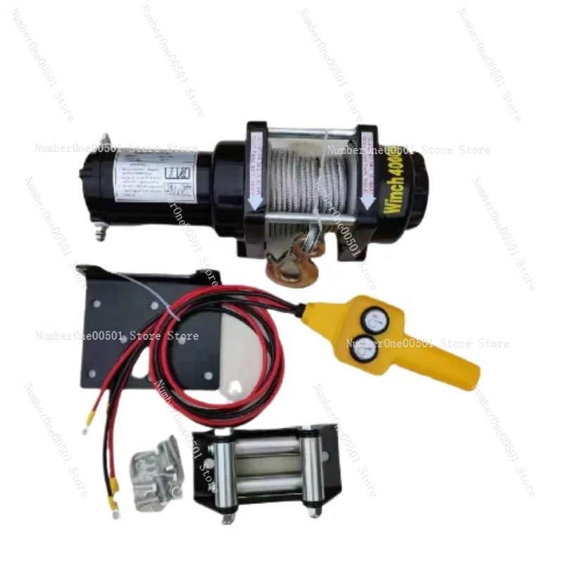 

12V Electric Winch 4000 lbs Portable Car Hoist for Lifting Off-Road Recovery Small Truck Winch with Remote Heavy Duty ATV Winch