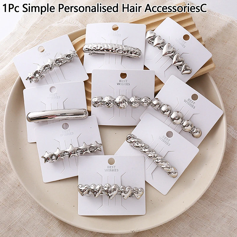 1Pc Irregular Golden Hair Clips Hammered For Women Hair Loop Band Daily Jewelry Hair Accessories