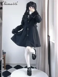 Japanse Mijn Stijl In massa Geproduceerde Pluche Hang Oren Konijn Afneembare Wollen Overjas Winter Nieuwe Zoete Leuke Warme Kawaii Vrouwen jas