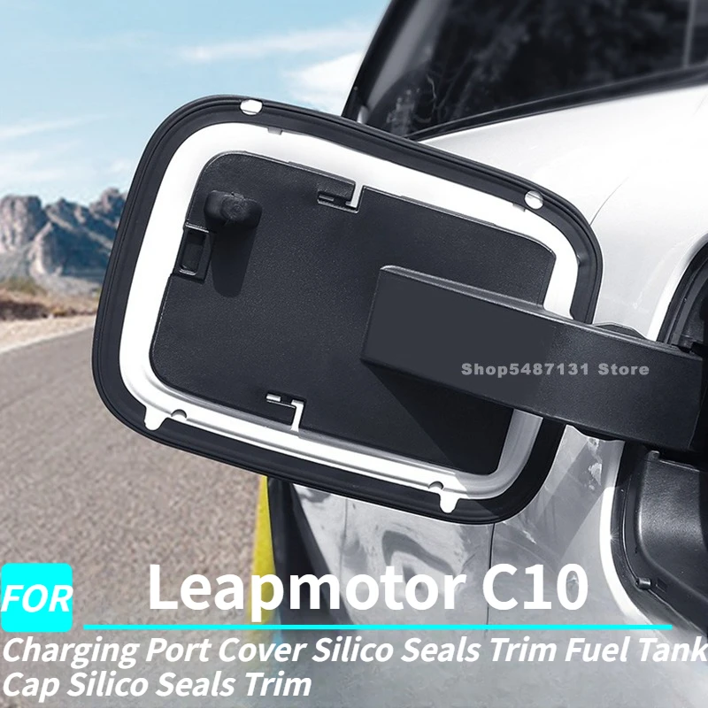 Tampa da porta de carregamento do carro selos de silicone guarnição tampa do tanque de combustível selos de sílica guarnição para leapmotor c10 acessórios interiores 2024 2025 2026