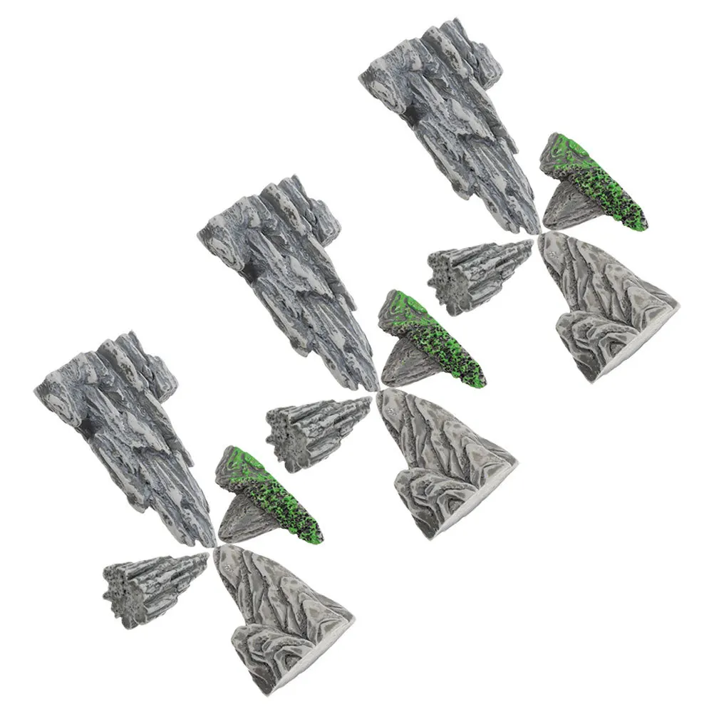 

12Pcs Miniature Rockery Stone Decor Bonsai Aquarium Landscaping Simulated Mountain Ornament Fish Tank DIY Micro Landscape