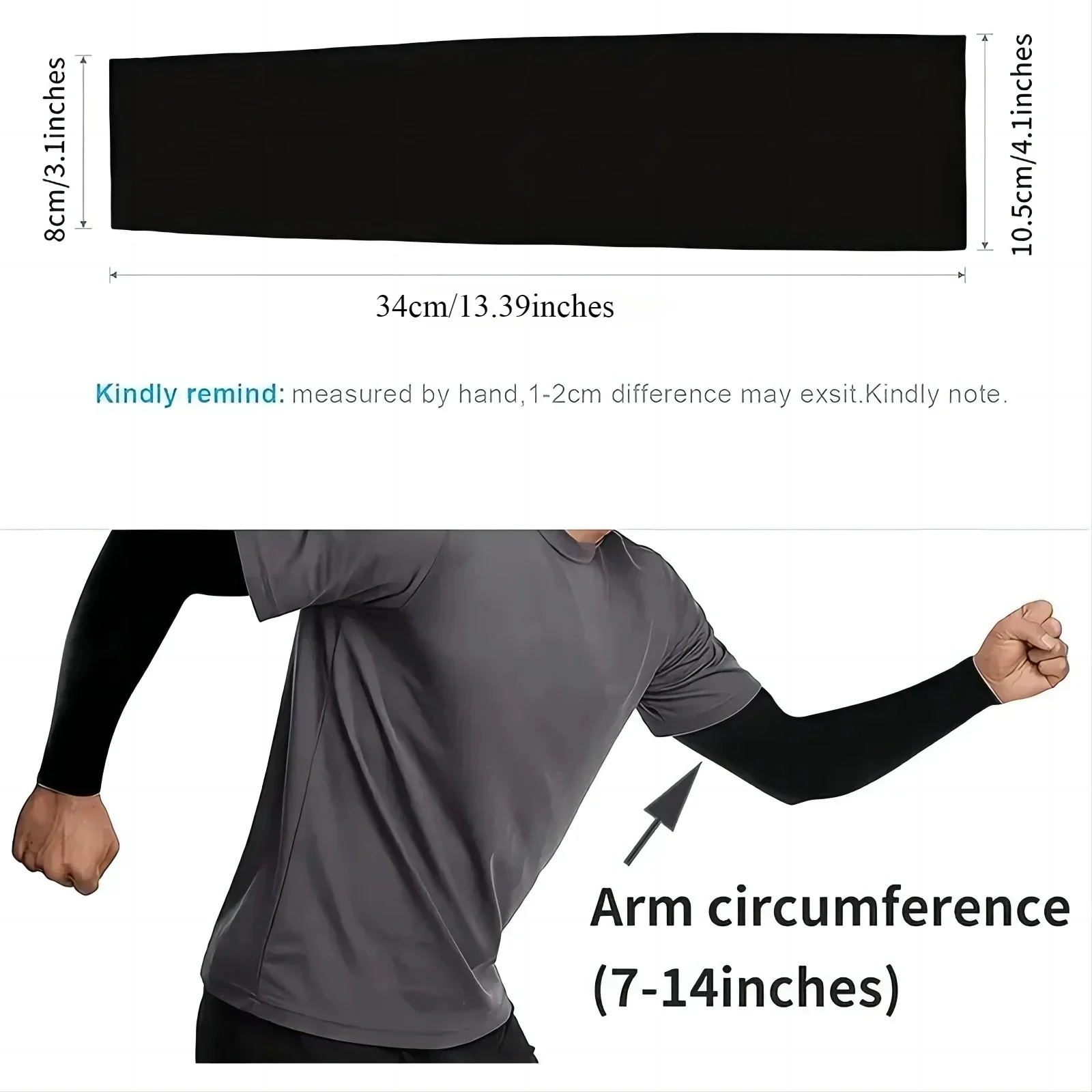 1 par de fundas de protección solar de seda de hielo para brazos, cubierta de codo Unisex para ciclismo al aire libre, correr, pescar, conducir, mangas de brazo Anti-UV frescas