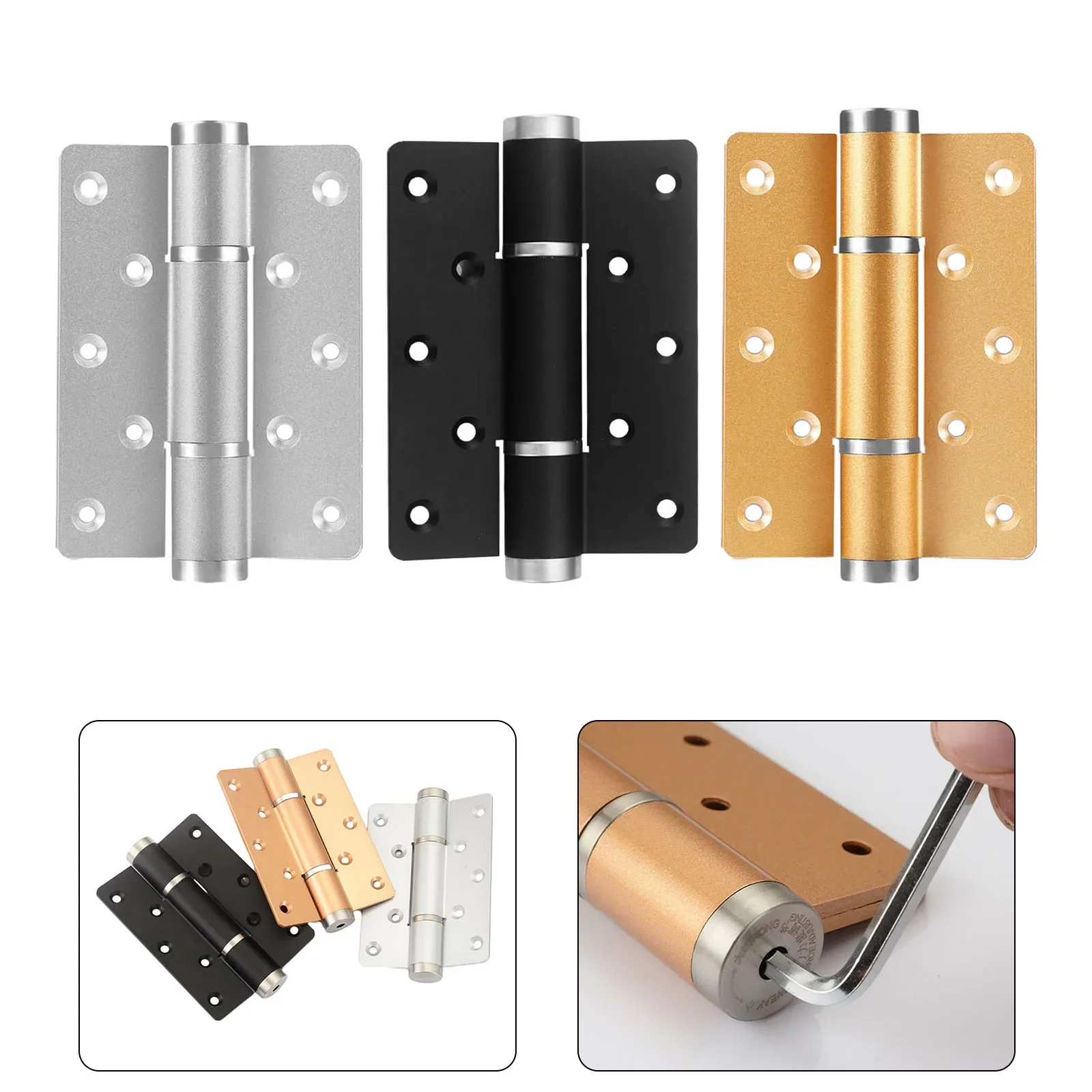 2pcs Invisible Door Hinge Self Closing Spring Hinges Hardware Cabinets Hydraulic Buffer Automatic Closer Mute