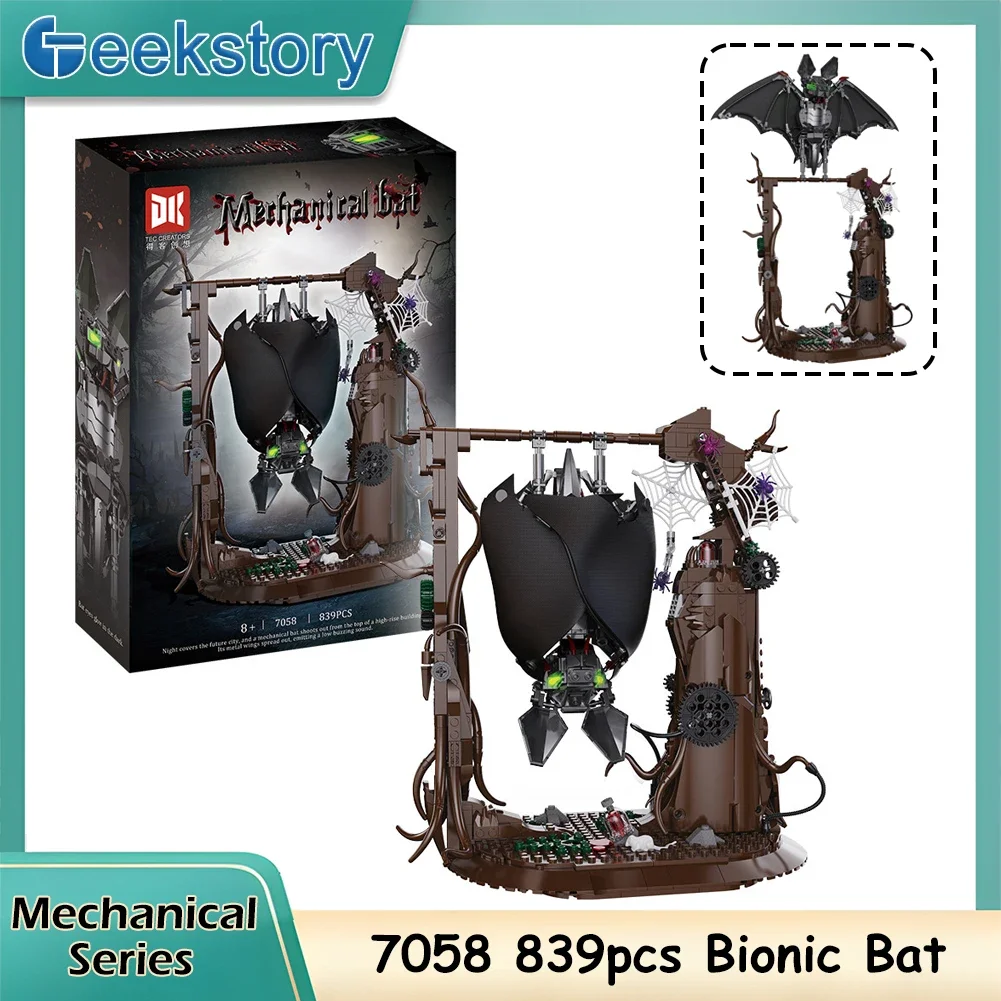

MOC Mechanical Series 839pcs Bionic Bat Small Particle Building Block Set reative Technical Assembly Bricks Gift Adults Kids