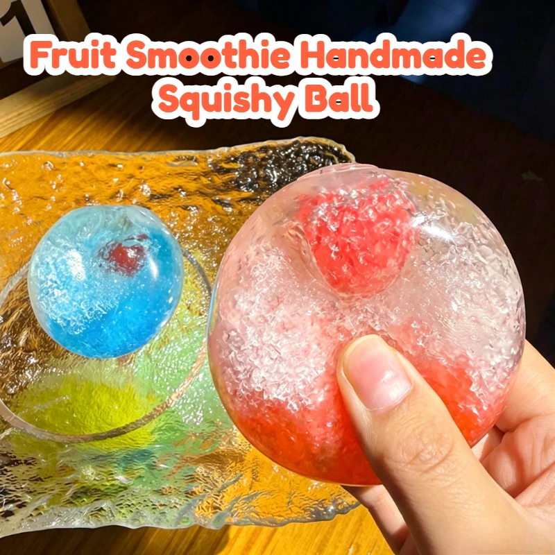 Moldable Cherry & Strawberry Slush Squishy Stress Relief Toy with Coconut Oil Ice Slush Series Anxiety Relief Fingertip Toy