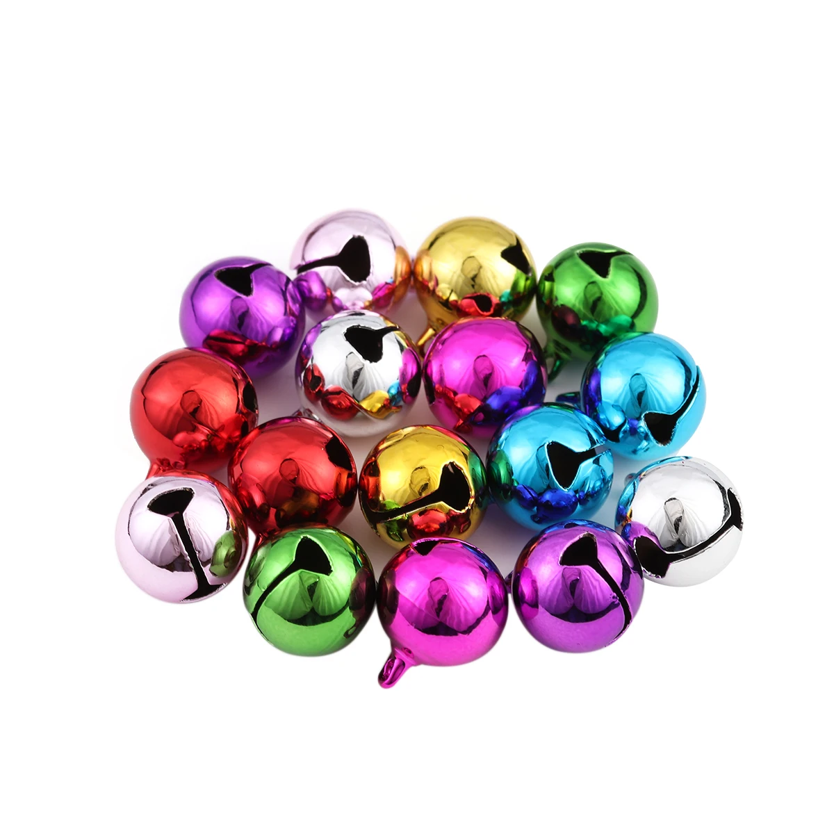 20-50pcs/Lot Color Round Bells Pendants for Christmas Crafts Ornaments Festival Party Bell Decoration Jewelry  Accessories