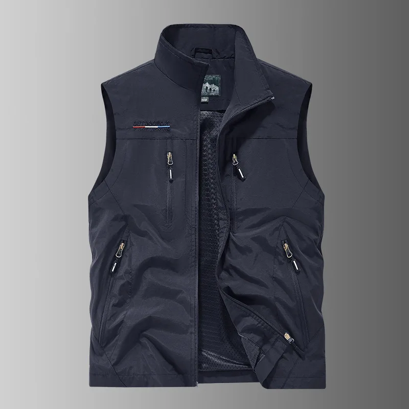 New autumn-winter fashion hooded jacket,men's outdoor stand-up collar functional multi-pocket waterproof and quick-drying jacket