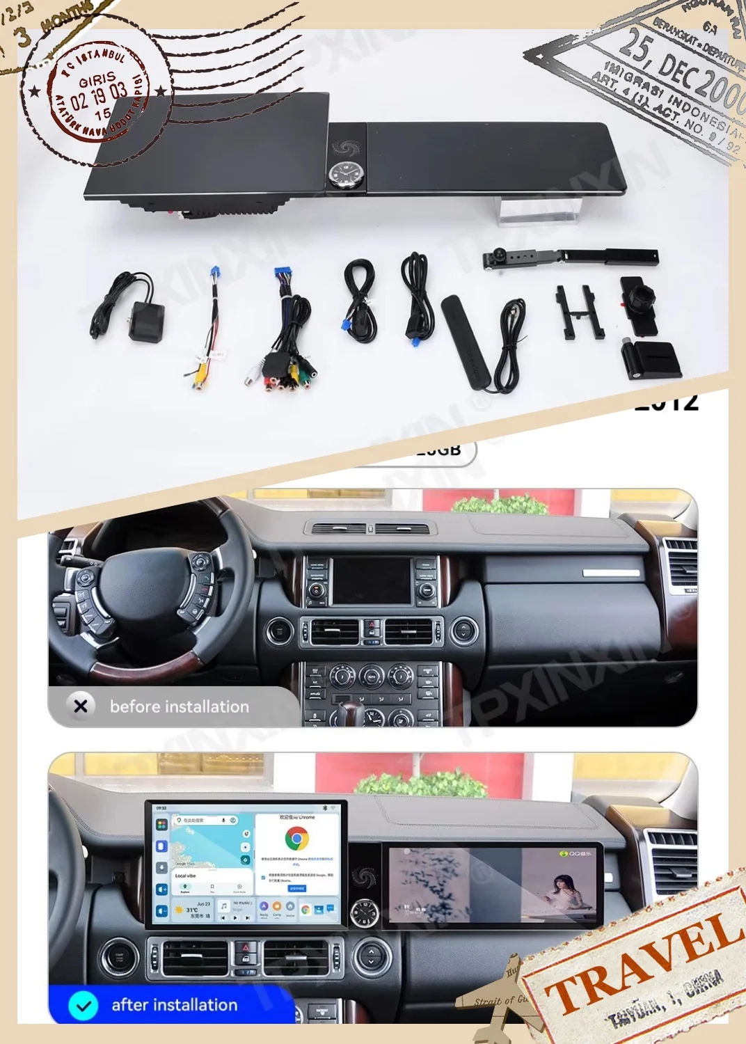 Different Type Dual Screen Car Radio For Range Land Rover Vogue 2010-2012 Car Multimedia Video Player GPS Navigation Carplay