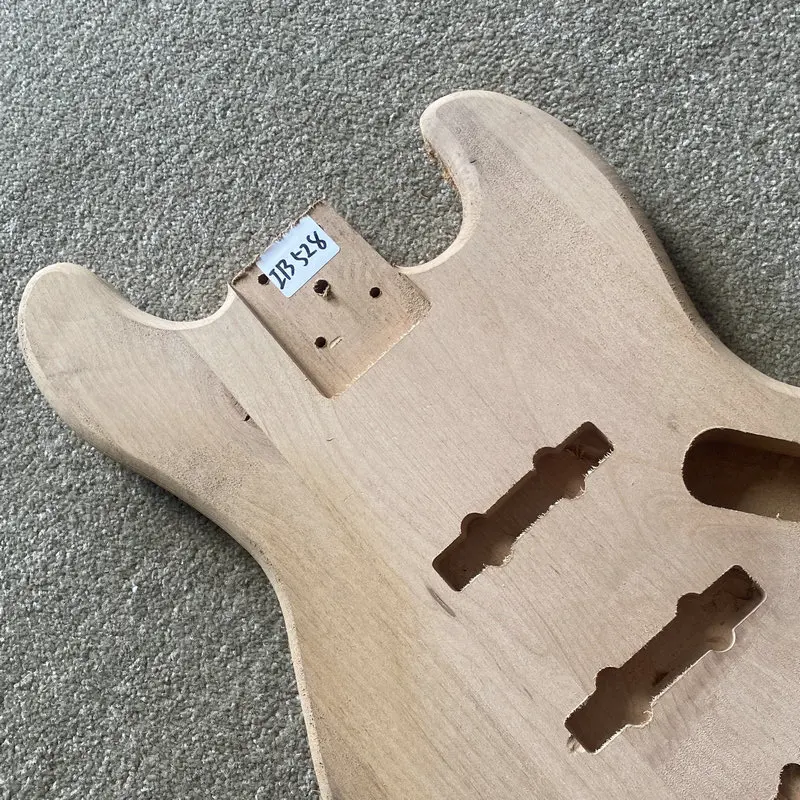 IB528 Jazz Bass Semi Finishing Electric Bass Body in Solid Wood No Paint for Replace and DIY 4 OR 5 Strings