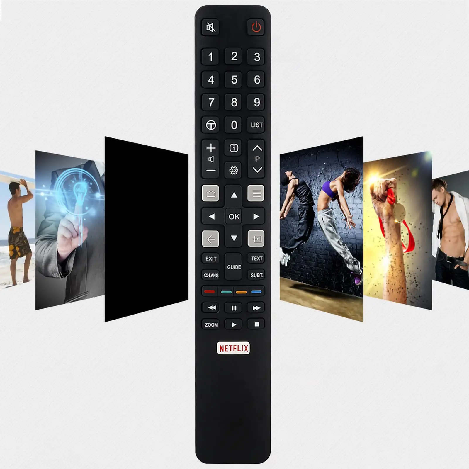 Replaced TCL Remote RC802N YUI1 for Netflix TCL TV 75C2US 65C2US 55C2US 50E18US 55E18US 43P20US 49C2US 32S6000S 4